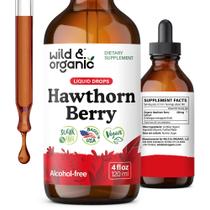 Suplemento de tintura de bagas de espinheiro silvestre e orgânica 600 mg 120 mL Suplemento de tintura de bagas de espinheiro silvestre e orgânica 600 mg 120 mL