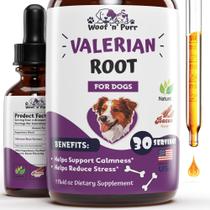 Suplemento de tintura de raiz de valeriana Woof 'n' Purr para cães 30mL