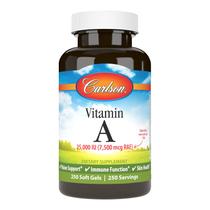 Suplemento de vitamina A Carlson 25000 UI (7500 mcg RAE) 250 cápsulas