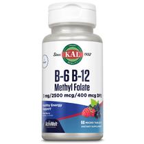 Suplemento de vitamina B KAL ActivMelt B-6 B-12 Metil Folato