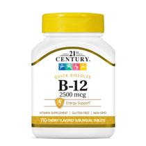 Suplemento de Vitamina B12 21st Century - 2500mcg - 110 Comprimidos Sublinguais