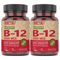 Suplemento de vitamina B12 DEVA Vegan High Potency 2500mcg 180 comprimidos Suplemento de vitamina B12 DEVA Vegan High Potency 2500mcg 180 comprimidos