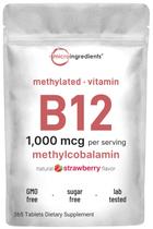Suplemento de vitamina B12, microingredientes, 1.000 mcg, 365 comprimidos