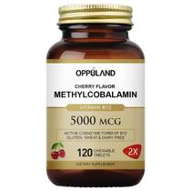 Suplemento de vitamina B12 Poppuland 5000mcg com ácido fólico 120 comprimidos Suplemento de vitamina B12 Poppuland 5000mcg com ácido fólico 120 comprimidos