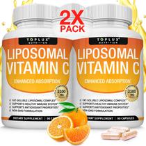 Suplemento de vitamina C lipossomal Toplux 2100 mg com óleo MCT 60 cápsulas