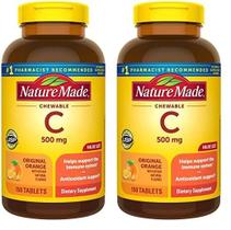 Suplemento de vitamina C mastigável Nature Made 500 mg 150 comprimidos Suplemento de vitamina C mastigável Nature Made 500 mg 150 comprimidos