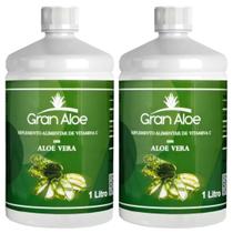 Suplemento de Vitamina C Sabor Babosa Aloe Vera 1L Kit com 2 - Gran Aloe