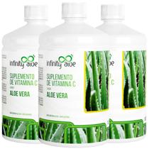 Suplemento de Vitamina C Sabor Babosa Aloe Vera 1L Kit com 3 - Infinity - Infinity Aloe