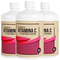 Suplemento de Vitamina C Sabor Babosa Aloe Vera com Acerola 1L Kit com 3 - Infinity