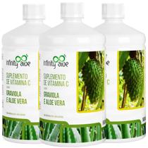 Suplemento de Vitamina C Sabor Babosa Aloe Vera com Graviola 500ml Kit com 3 - Infinity - Infinity Aloe