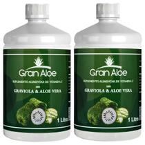 Suplemento de Vitamina C Sabor Babosa Aloe Vera e Graviola 500ml Kit com 2 - Gran Aloe