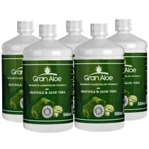 Suplemento de Vitamina C Sabor Babosa Aloe Vera e Graviola 500ml Kit com 5 - Gran Aloe