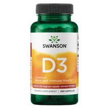 Suplemento de vitamina D-3 de alta potência Swanson 2000 UI 250 cápsulas Suplemento de vitamina D-3 de alta potência Swanson 2000 UI 250 cápsulas