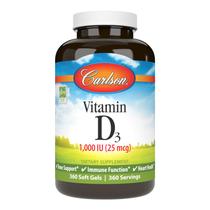 Suplemento de vitamina D Carlson D3 1000IU 360 Cápsulas Gelatinosas