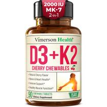 Suplemento de Vitamina D3 K2 Vimerson Health 2000 UI Sabor Cereja