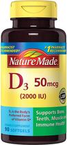 Suplemento de vitamina D3 Nature Made 2000 UI 90 cápsulas gelatinosas x2 Suplemento de vitamina D3 Nature Made 2000 UI 90 cápsulas gelatinosas x2