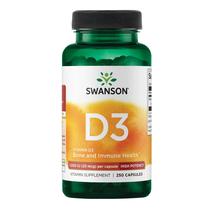 Suplemento de Vitamina D3 Swanson 1000 UI 250 cápsulas gelatinosas