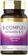 Suplemento de vitamina do complexo B Carlyle com comprimidos de B12 300