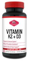Suplemento de vitamina K2+D3 da Olympian Labs 60 cápsulas veganas Suplemento de vitamina K2+D3 da Olympian Labs 60 cápsulas veganas