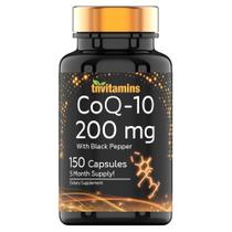 Suplemento de vitaminas CoQ-10 200 mg - 150 cápsulas com pimenta preta Suplemento de vitaminas CoQ-10 200 mg - 150 cápsulas com pimenta preta