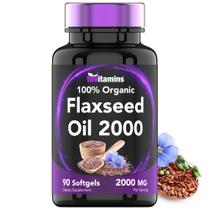 Suplemento de vitaminas, óleo de linhaça orgânico, cápsulas gelatinosas de 2000 mg Suplemento de vitaminas, óleo de linhaça orgânico, cápsulas gelatinosas de 2000 mg