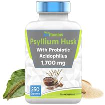 Suplemento de vitaminas Psyllium Husk em cápsulas 1700 mg 250 Suplemento de vitaminas Psyllium Husk em cápsulas 1700 mg 250