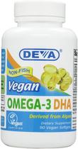 Suplemento de vitaminas veganas DEVA (cápsulas gelatinosas de DHA) 200 mg (90 unidades)