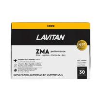 Suplemento de ZMA Testo Performance Zinco Magnésio Vitamina D B6 c/30 Lavitan