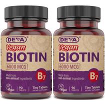 Suplemento DEVA Biotina Vegana 6000 mcg Vitamina B7 90 Tabletas