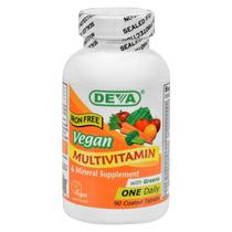 Suplemento DEVA Vegan 1-A Day Multi (sem ferro) 90 comprimidos Suplemento DEVA Vegan 1-A Day Multi (sem ferro) 90 comprimidos