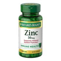 Suplemento dietético Nature's Bounty Zinc 50 mg, comprimidos de 100 ct