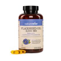 Suplemento dietético NatureWise Óleo de linhaça 3000 mg 120 cápsulas gelatinosas Suplemento dietético NatureWise Óleo de linhaça 3000 mg 120 cápsulas gelatinosas