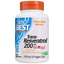 Suplemento Doctor's Best Trans-Resveratrol 200mg - 60 Cápsulas Veganas