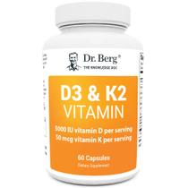 Suplemento Dr. Berg D3 K2 de vitamina 5000 UI com óleo MCT 60 cápsulas