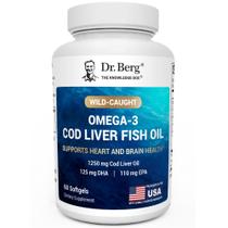 Suplemento Dr. Berg Omega-3 Óleo de Fígado de Bacalhau 1250mg Suplemento Dr. Berg Omega-3 Óleo de Fígado de Bacalhau 1250mg