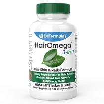 Suplemento DrFormulas HairOmega 3 em 1 para crescimento capilar 120 comprimidos