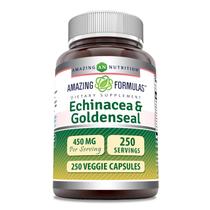 Suplemento Echinacea Goldenseal Amazing Nutrition 450 mg 250 cápsulas