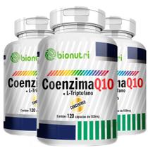 Suplemento em Capsula Combo 3x Coenzima Q10 CoQ10 Ubiquinol L Triptofano Maior Energia - Bionutri