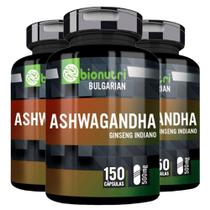 Suplemento em Capsula Combo 3x Ginseng Indiano Ashwagandha Importado 150 Caps 500 Mg - Bionutri