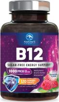 Suplemento em comprimidos mastigáveis Nature's Peak B12 1000mcg de framboesa