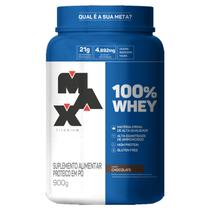 Suplemento em pó 100% Whey em pote 900g Max Titanium