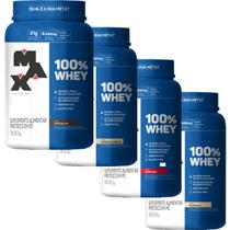 Suplemento em pó 100% Whey em pote 900g Max Titanium