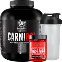 Suplemento em Pó Combo Darkness Carnibol Isolado Hidrolisado Proteina da Carne + Creatina + Shakeira