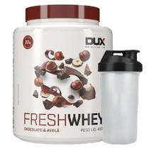 Suplemento em pó Combo Fresh Whey Nutri Conc Isolado Chocolate belga e Avela + Coqueteleira - Dux
