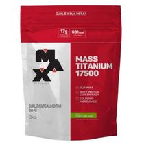 Suplemento em pó Max Titanium Mass Titanium Refil 17500 carboidratos Mass Titanium Refil 17500 em sachê de 3kg