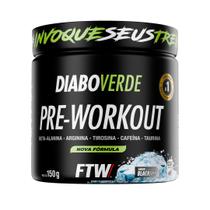 Suplemento Em Pó Pre Treino Pre Workout Pote 150g Sabor Black Ice FTW DIABO VERDE