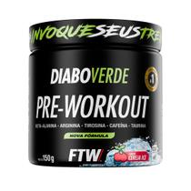 Suplemento Em Pó Pre Treino Pre Workout Pote 150g Sabor Cereja Ice FTW DIABO VERDE