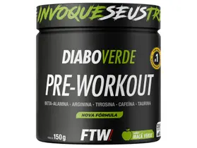 Suplemento Em Pó Pre Treino Pre Workout Pote 150g Sabor Maça Verde FTW DIABO VERDE