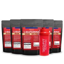 Suplemento em Pó Red Fit Nutrition 100% Importado C/ Laudo Kit L-Glutamina 300g ( 5 Unidades )