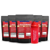 Suplemento em Pó Red Fit Nutrition 100% Puro Importado C/ Laudo Kit L-Glutamina 150g ( 5 Unidades )